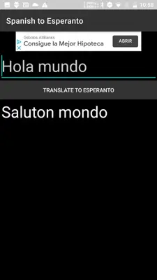 Spanish to Esperanto Translator android App screenshot 0